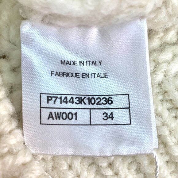 CW0338 Chanel Ivory Cable Knit Wool Cardigan With Heart CC Buttons & Collar - Picture 8 of 8